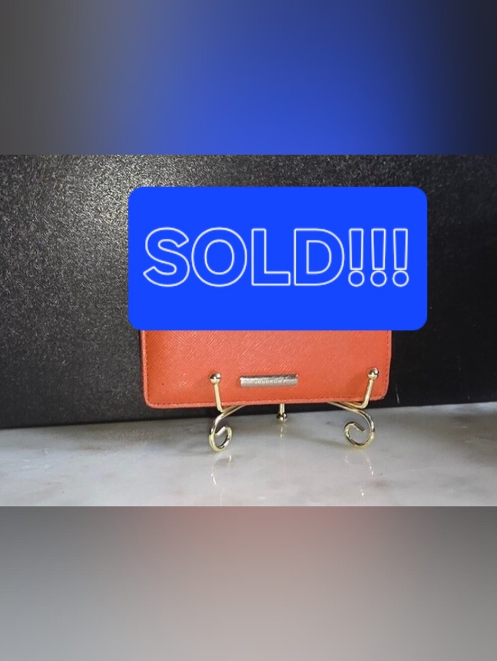 Burberry Coral Orange Saffiano Leather Bifold Wallet